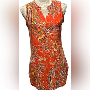 LAUREN RALPH LAUREN WOMENS BEAUTIFUL TANK PAISLEY PRINT SIZE SMALL